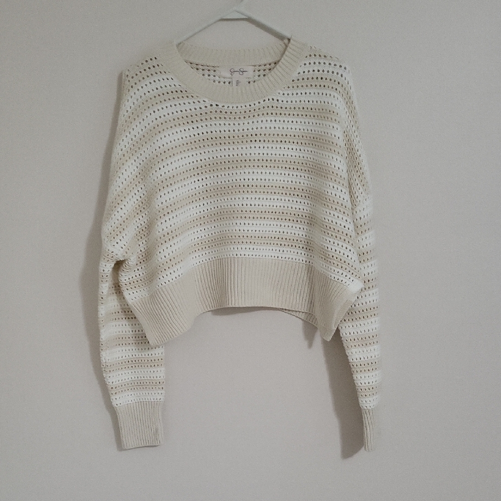 Jessica Simpson Crochet Crop Sweater